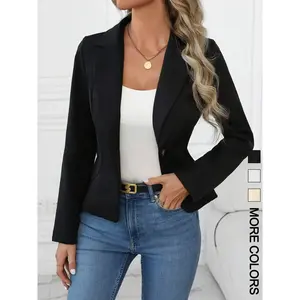 Women’s fashion slim-fit blazer coat, stylish commuter jacket with two-way wear, elegant office and casual wear for women