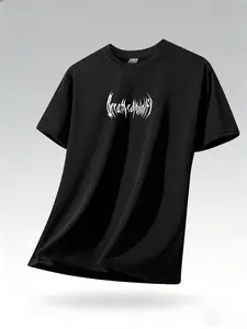 Men's Thorn Print Short Sleeve Round Neck Sporty T-Shirt, Breathable Fitness Top, Ideal for Active Wear and Daily Use