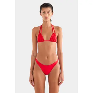 Double Strap Halter Bikini - Red