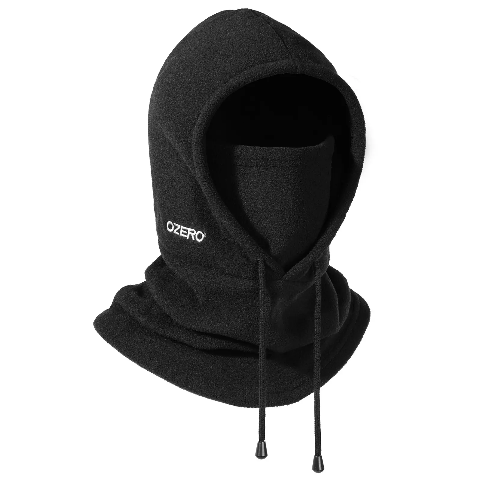 OZERO Unisex Convertible Polar Fleece Balaclava, Thermal Hood with Adjustable Fit for Motorcycle Riding and Cold Sports, Biking, Snowboarding, Windproof, One Size