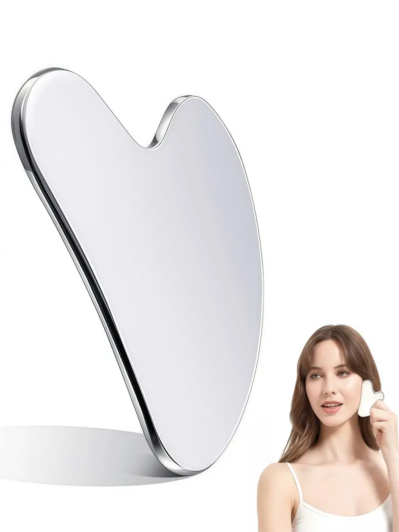 LMMAKE Stainless Steel Gua Sha Facial Tool for Skin Tightening & Lymphatic Drainage, Premium Metal Massager for Face, Neck, & Body, Durable & Hygienic Skincare Gift
