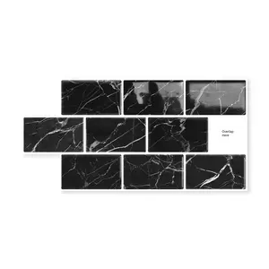 Self-Adhesive Ceramic Tile Wall Stickers, Marble Tile Stickers (6pcs/12pcs/24pcs), Waterproof, Anti-Mold, Oil Resistant, Ideal for Living Room, Kitchen, Bathroom