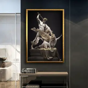 Room Decor, Greek Mythology, Greek Gods Modern Wall Decor, Ready to Hang Poster, Modern Wall Dekor, Medusa And Perseus Statue Poster Print Wall Decor