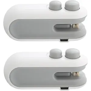 Mini Bag Sealer, 2 in 1 Heat Sealer with Cutter, Portable Resealer Machine,Plastic Heat Seal Sealer Kitchen Gadget for Mylar/Food Storage Bags,Mini Bag Resealer Machine for Plastic Snack Bags (2 pack)