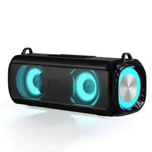 Portable Wireless Speaker, Rechargeable Subwoofer Speaker with LED Light, Multifunctional Bluetooth-compatible Speaker for Outdoor, Home, Office, Wireless Stereo Speaker