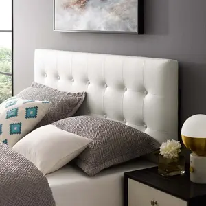 Modway Emily Full Upholstered Vinyl Headboard in White Modway Emily Full Upholstered Vinyl Headboard in White