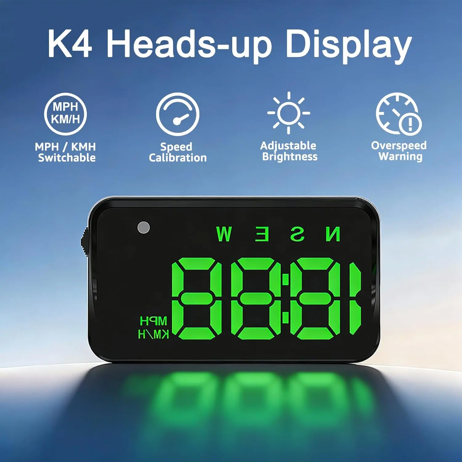 Heads up Display for Cars Windshield, Car HUD Display, Plug & Play USB, MPH/KMH Switch, Speed Calibration, Adjustable Brightness, Overspeed Alert, Large Font Display tiktokshopspringglowup,summervibes