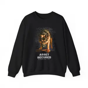 Women's Asset Secured German Shepherd Sweatshirt Retro Cool GSD Crewneck Long Sleeve Knit Cotton Polyester Blend Elastic Collar Soft Tops