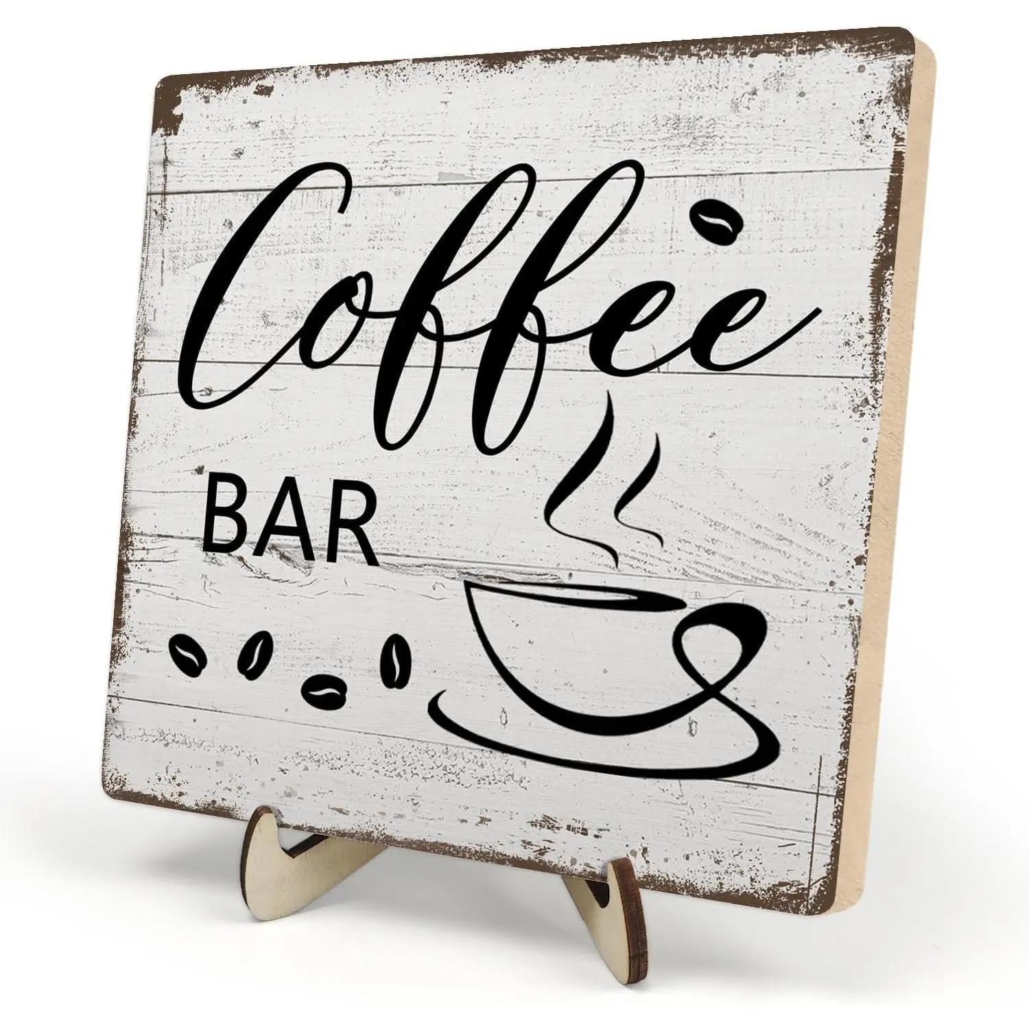 Coffee Bar Decor Sign, Coffee Bar Accessories, Funny Coffee Bar Desk Decor, Rustic Wooden Plaque Coffee Sign Farmhouse Coffee Bar Accessories For Coffee Station, Shelf Decor