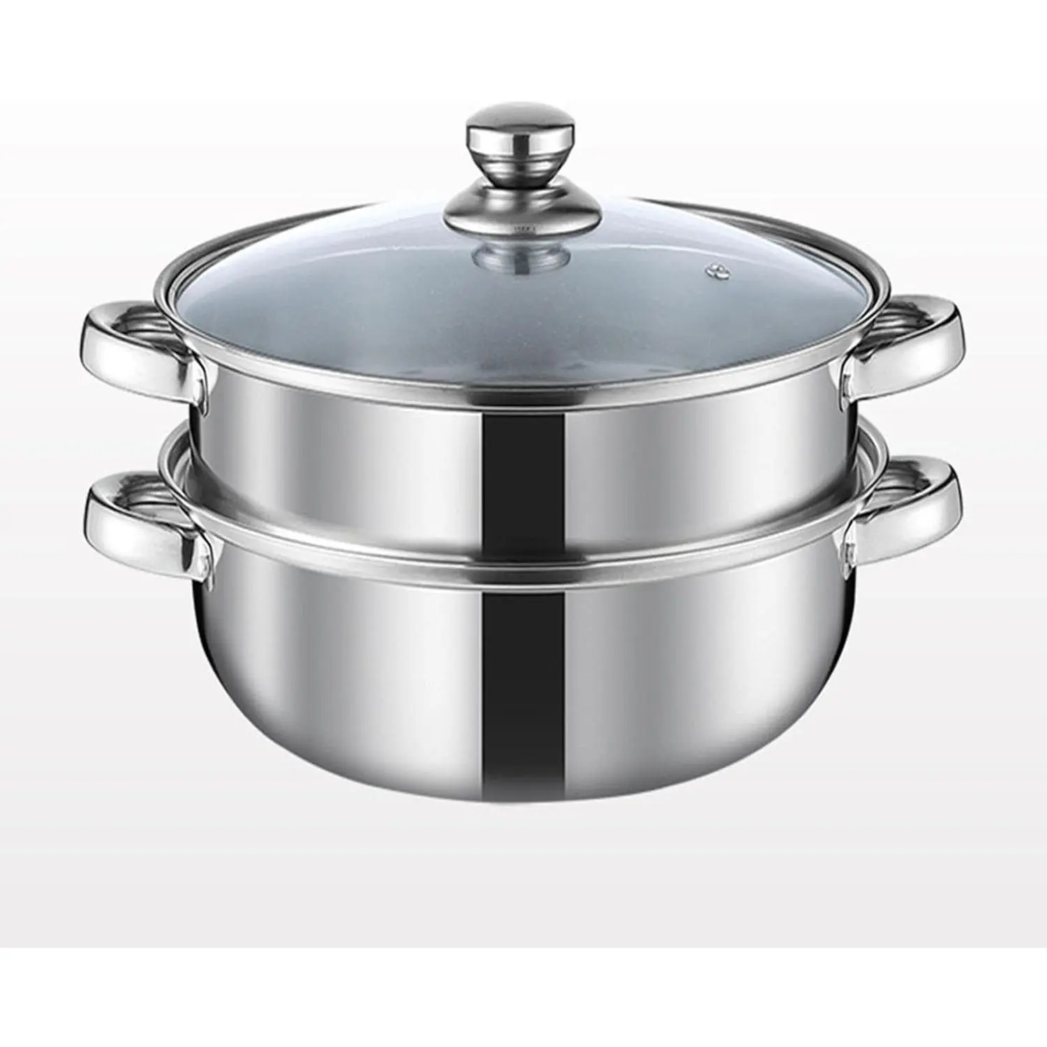 Steamer Pot for Cooking 3.0-Quart Steam with Lid 2-tier Multipurpose Stainless Steel Steaming Cookware Handle Vegetable  Soups Stews and Pasta