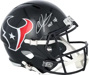 Andre Johnson Houston Texans Autographed Riddell Speed Replica Helmet with "HOF 2024" Inscription - Fanatics Authentic Certified