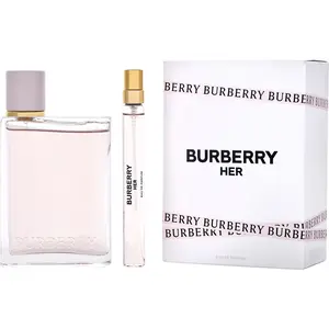 Burberry Her By Burberry Eau De Parfum Spray 3.3 Oz & Eau De Parfum Spray 0.33 Oz Mini For Women