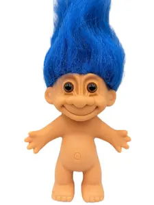 Russ Troll Blue Hair Vintage Collectible Good Luck 5" Figure Vinyl Doll with Nostalgic Humor Perfect for Collectors