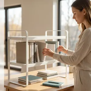 Multi-layer Desktop Storage Organizer - Durable Structure Countertop Rack, Space-Saving Tabletop Shelf for Office Supplies, Condiments, Daily Items (Fits Any Space)