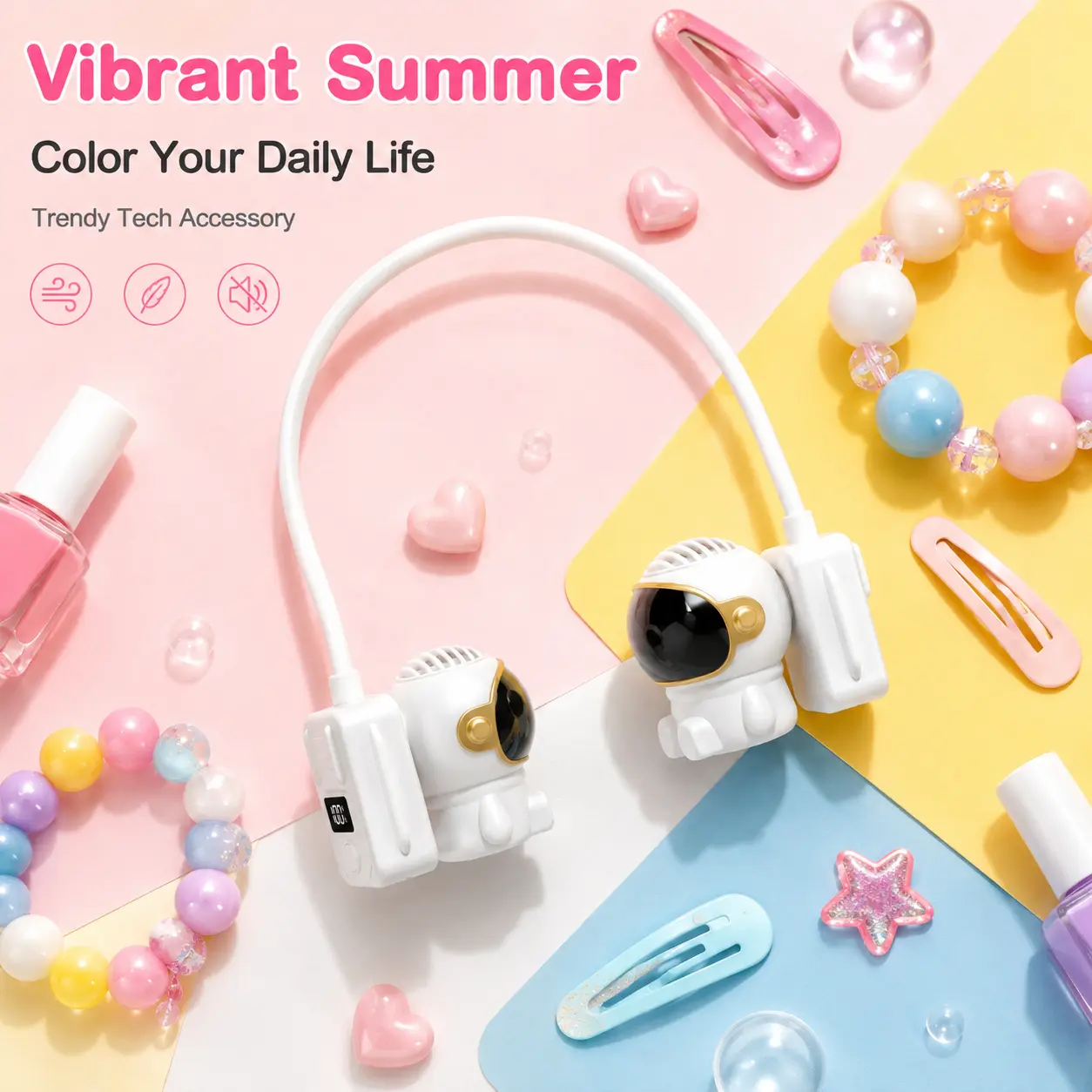 Portable neck Fan, Hanging neck Fan, Portable USB Fan, Outdoor Fan, Mini Fan, Wearable Personal Fan, 3-speed adjustable USB neck Fan, summer must-have, home, office, outdoor, beach and travel