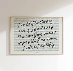 Book Quote Print, Fourth Wing Quote, Rebecca Yarros, Wall Art, Book Lover Poster