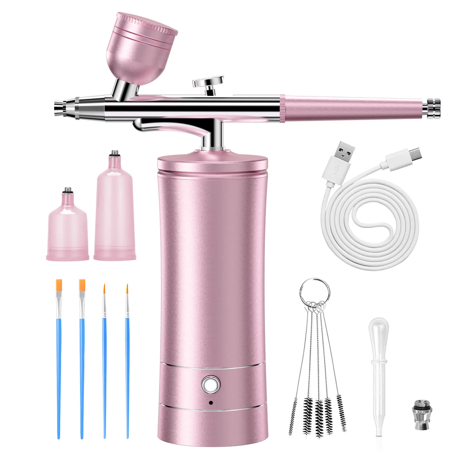 Airbrush Kit Air Brush Kit With Air Compressor Nail Charms Wireless Air Brush for Barber, Nail Art,Makeup, Model Painting Cutics