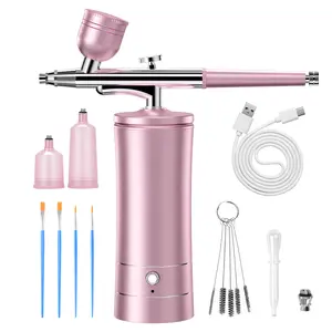 Airbrush Kit Air Brush Kit With Air Compressor Nail Charms Wireless Air Brush for Barber, Nail Art,Makeup, Model Painting Cutics
