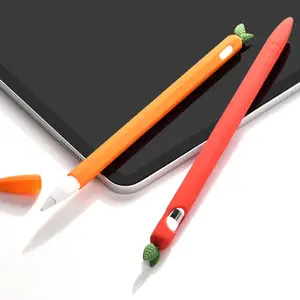 Fresh and Cute Fruit & Vegetable Silicone Pencil Case Is Suitable for IPad Pencil 1st/2nd Generation Touch Stylus Pen Drop-proof and Non-slip Protective Sleeve