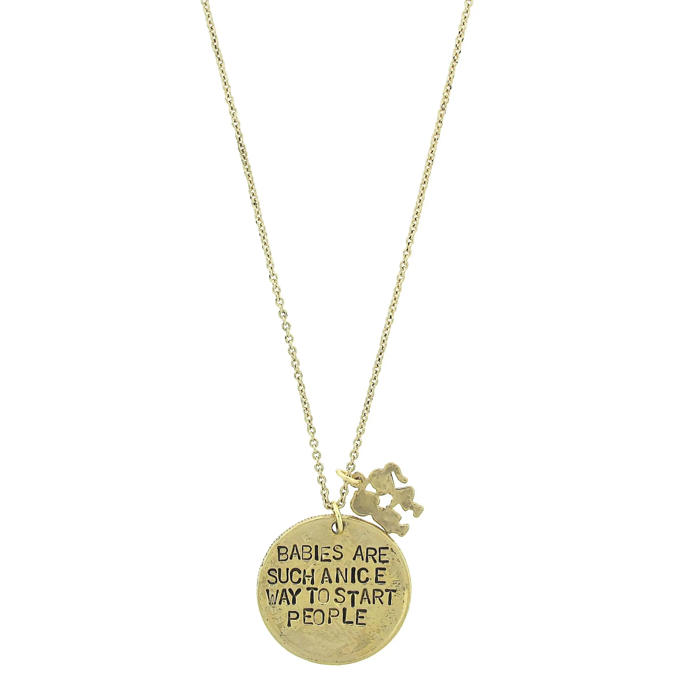 Babies Are Such A Nice Way To Start People Hand Stamped Necklace
