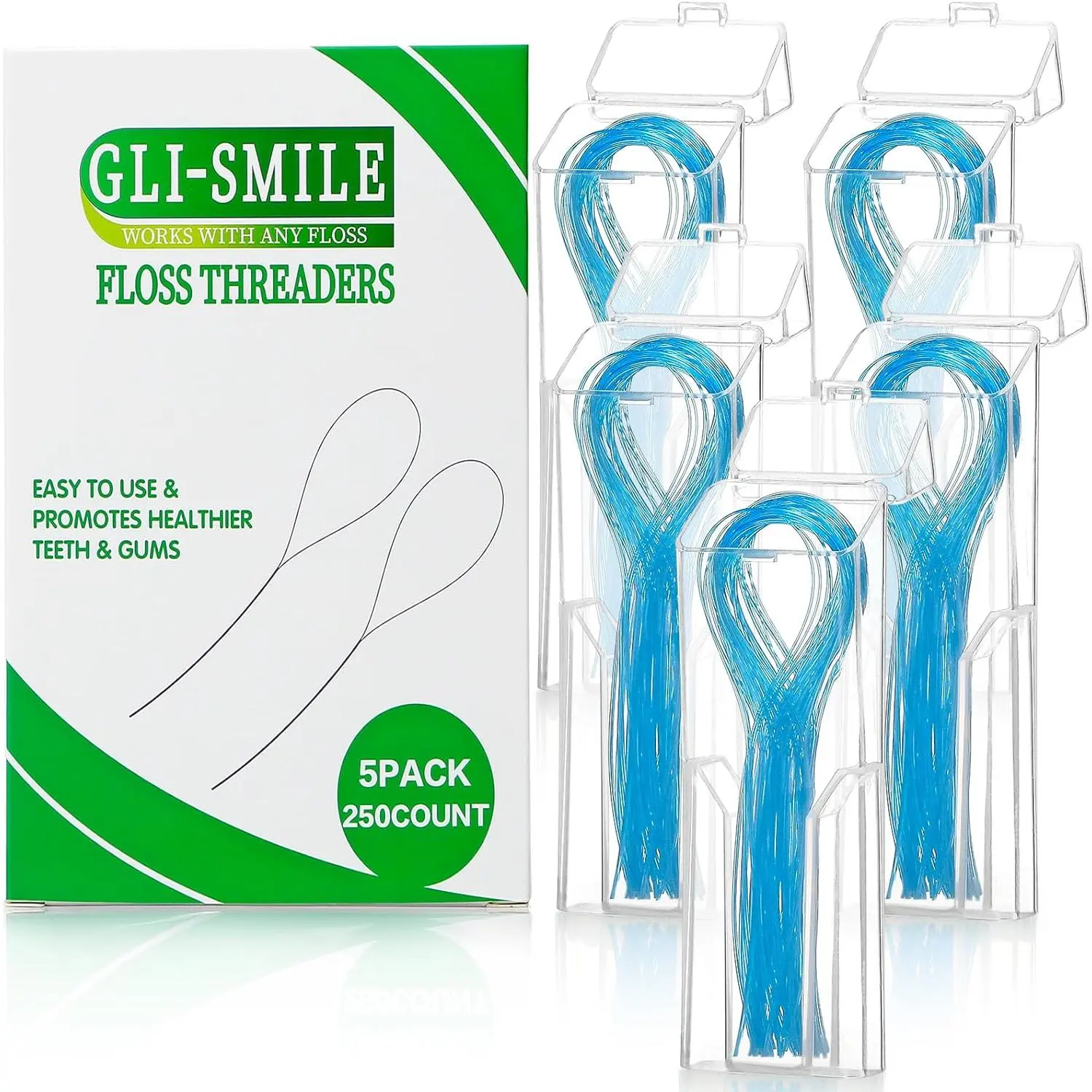Floss Threaders Orthodontic Threader Ultraclean Access Tool for Maintaining Oral Health with Braces Bridges and Implants 250 Count