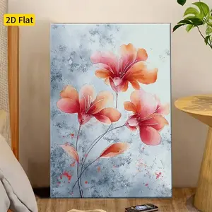 Flower Pattern Canvas Painting with Frame, 1 Count Modern Art Print, Wall Art Decor for Home Living Room Bedroom Office