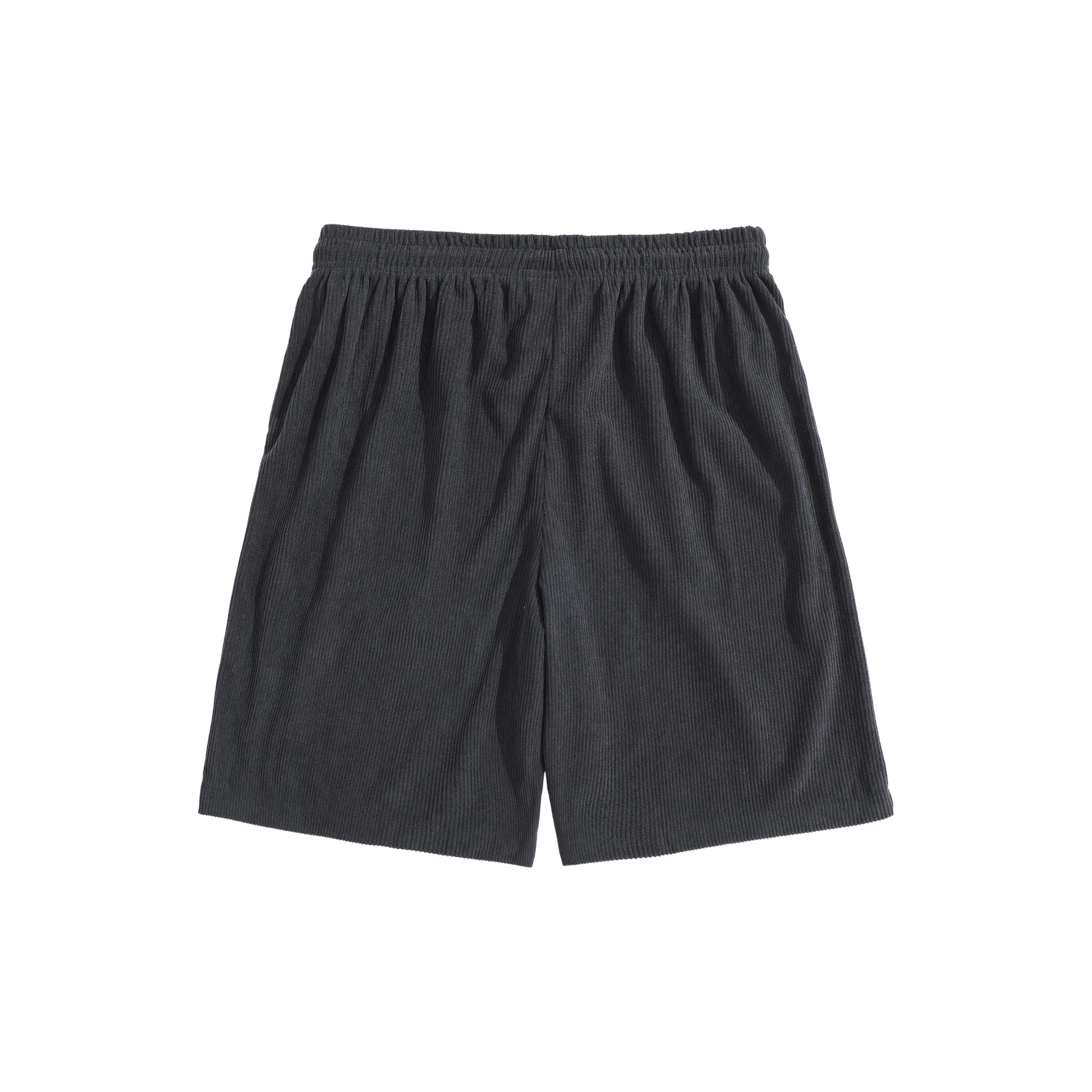 Men’s summer corduroy casual shorts, loose straight fit, comfortable and breathable, simple versatile beach shorts