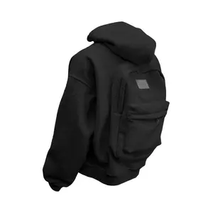 Men's 3D Backpack Hoodie with Built-in Books, Zipper Pockets, and Streetwear Hood, Suitable for Travel and Everyday Use  Hands-Free Backpack and Jacket, Hoodie with Backpack, Men's Sports Shirt, Men's Sweater, Men's Hoodie Casual Menswear  Coat Big