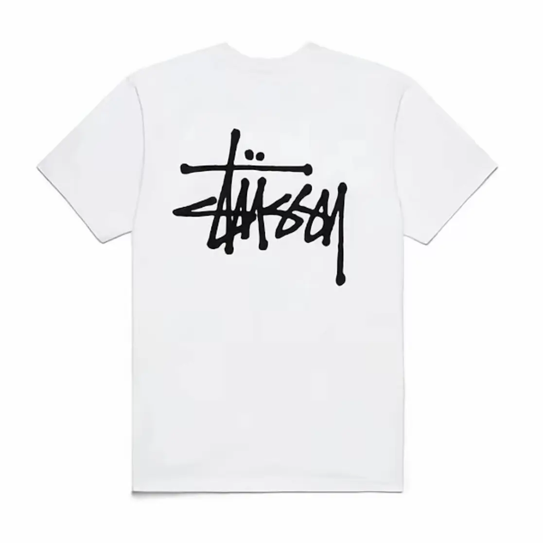 Stussy Classic Stock Logo Back Print Short Sleeve T Shirt Unisex Streetwear Tee
