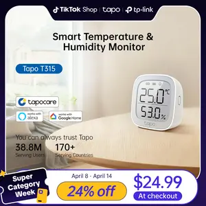 Tapo T315 Smart Temperature & Humidity Monitor – 2.7'' E-Ink Display, Swiss-Made Sensor, ±0.54 °F / ±3 % RH Accuracy, Real-Time App Alerts, 2-Year Battery, 2-Year Free Data Export, Requires Tapo Hub