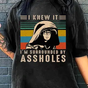 I Knew It I'm Surrounded By Assh0les Vintage T Shirt Dark Helmet Spaceballs Inspired Movie T-Shirt, Cotton Tee, Dad Gift, Fathers Day 2025 Tee