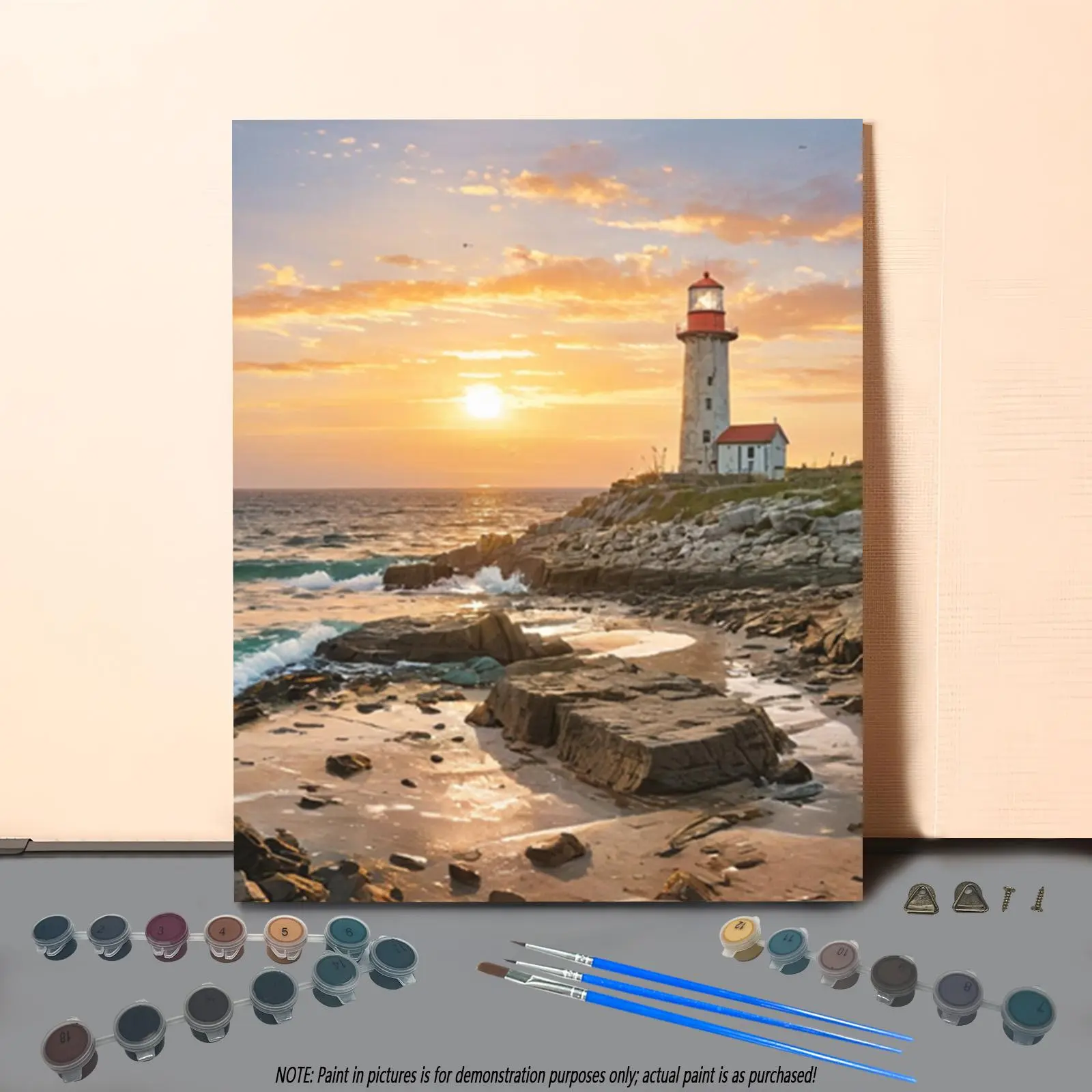 Lighthouse Pattern DIY Painting By Numbers Kit Without Frame, 1 Set DIY Paint By Numbers Kit, Wall Art Decoration for Home Living Room Bedroom