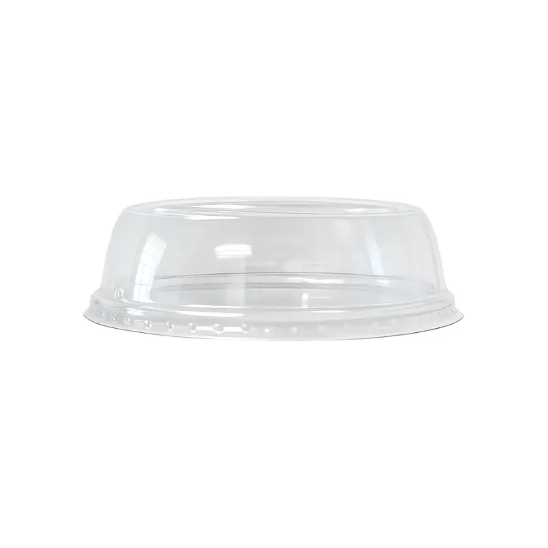CCF 24-32OZ(D142MM) PET Plastic Dome Lid With No Hole For Yogurt Paper Cup (Style B) - 600 Pieces/Case