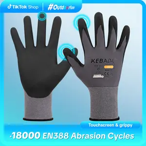 6 Pairs Kebada Nitrile Coated Work Gloves, Touchscreen Working Gloves for Gardening, Package Handling outdoorfun