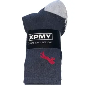 XPMY Men's Dress Socks 3 Pairs Pack Size 10-13 Gray White Red