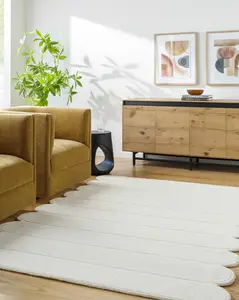 Tayte White Abstract Area Rug