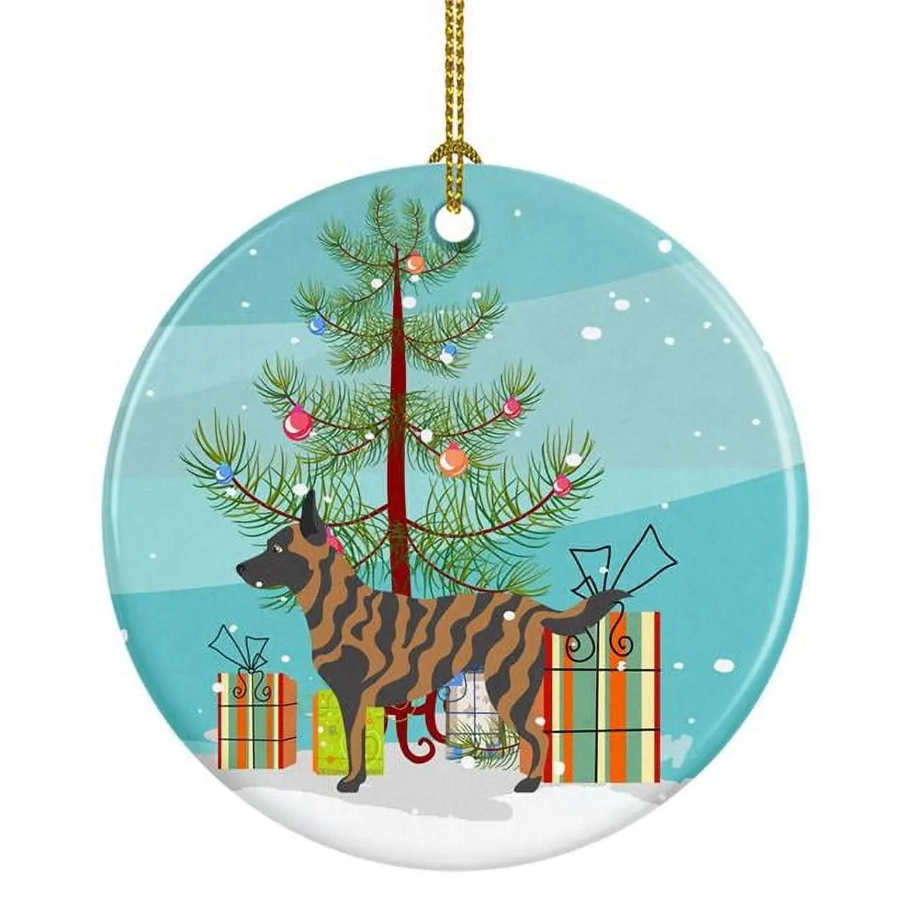 Dutch Shepherd Christmas Ceramic Ornament