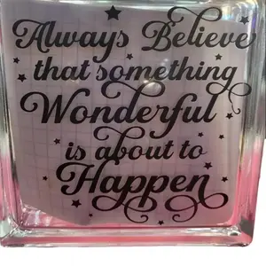 Always Believe Custom Decorative Glass Block Light Gift