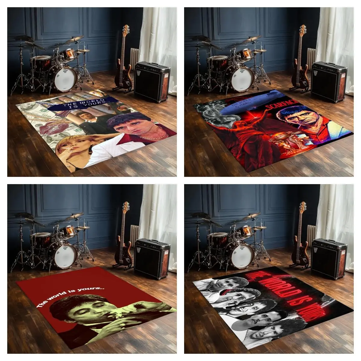 Scarface "The World is Yours" Black and White Graphic Print Area Rug - 1-Piece Decorative Rectangle Rug, Easy to Clean, Room Decor for Versatile Home Spaces, Decorative Rug, House Decor