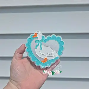 Goose with Bow Heart Car Freshie