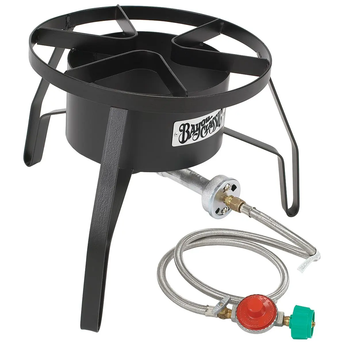 212 MAIN Barbour Int'l Hi-Pressure Single Burner Cooker with Windproof Wind Screen SP10 - Outdoor Kitchen Use, Steel Frame, Wide Leg Design, Stable Base, Recessed Burner Mount, Round Large Pot for Outdoor Cooking