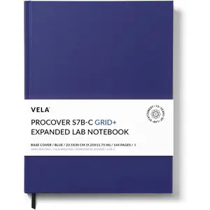 Advanced S7B-C Expanded ProCover Lab Notebook, 9.25 x 11.75 in, 144 Pages, Blue Synthetic Leather, Permanent Bound, 70lb Heavyweight Paper, 1-Pack Grid+