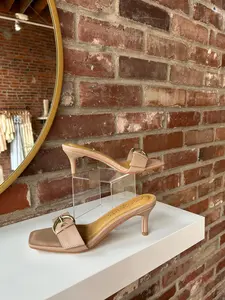 Khloe Tan Buckle Kitten Heel