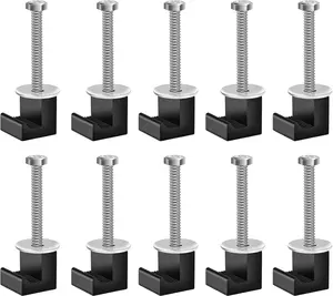 10 Pack No Drill Universal  Toolbox Mounting Kit,Aluminium Alloy Firmly Bridges The Toolbox  Tie J Hook (Black)