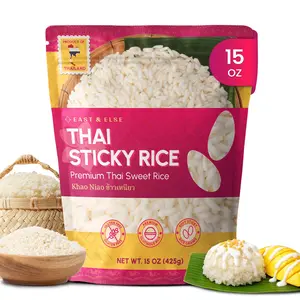 East and Else Thai Sticky Rice (Sweet Rice), Resealable Bag, Authentic Soft Glutinous White Rice Perfect for Mango Sticky Rice, Desserts & Asian Food, Product of Thailand