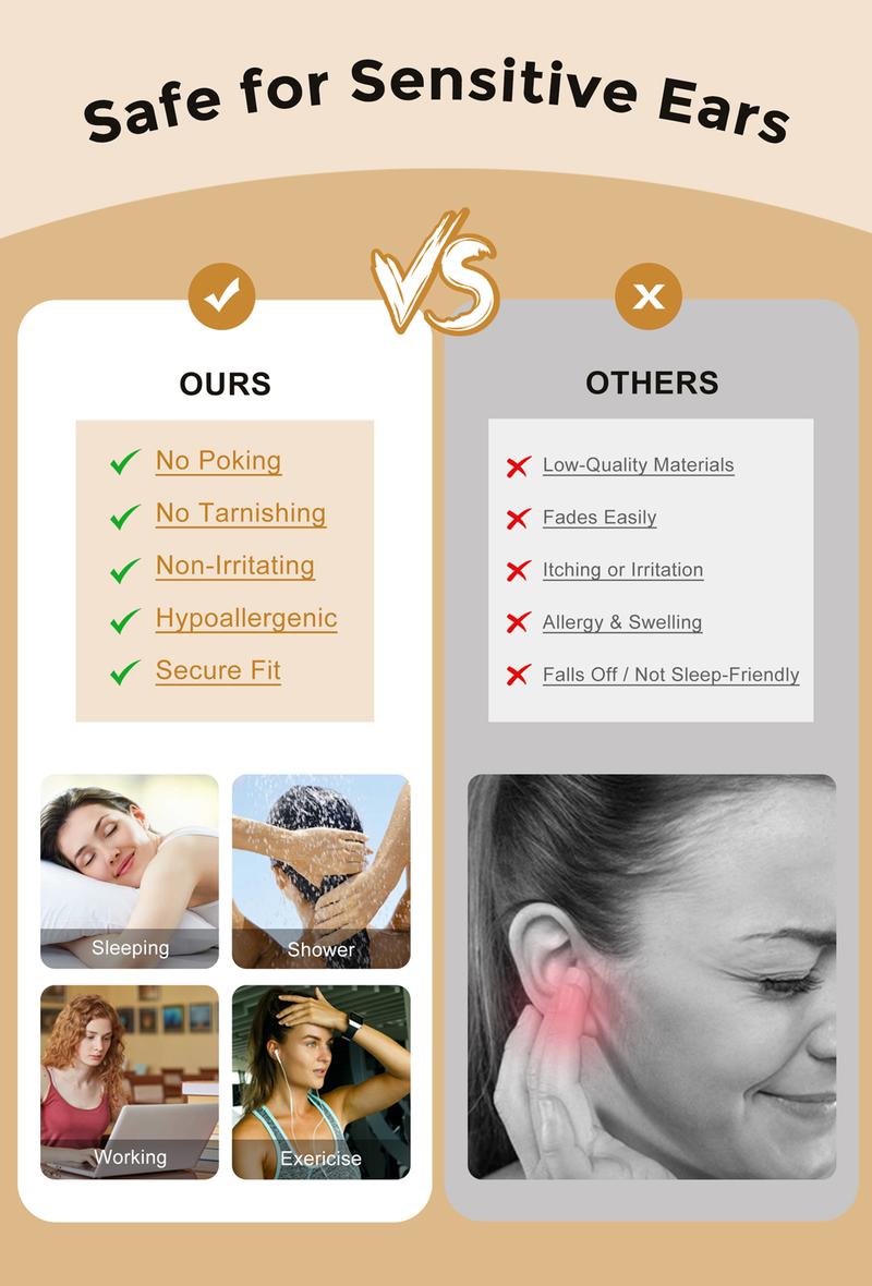 Double Chain Screw Back Earrings, S925 Silver & Gold & Rose Gold Dainty Double Two Chain Link Dangle 20g Studs Cartilage Earrings Multi Piercings Stackable Hypoallergenic Comfort Sleep On Minimalist Everyday Jewelry Gift for Her Women Christmas Birthday