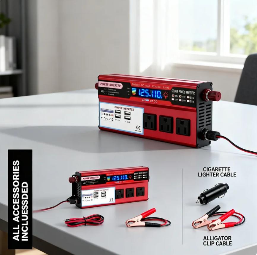 Peak Car Power Inverter with LCD Display, Easy Setup for Car RV Camping