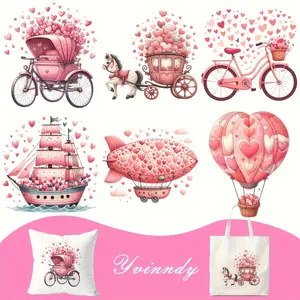 6pcs Hot Air Balloon Iron-On Transfer Stickers Compatible for T-Shirts - Vinyl Washable Heat Press Patches with Multicolor Realistic HD Prints, DIY Fabric Decals for Bags, Fabric Crafts & Ironing Projects (No Sewing Required) 6pcs