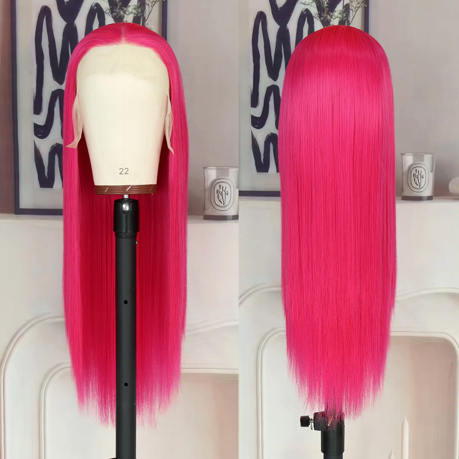 Synthetic Lace Front Wig 28 Inch Straight Heat Resistant Heavy Density Women main image 3