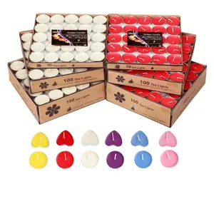 Yozu Unscented Handmade Tealight Candles Decorative Piece 2 Hours 4 Hours Smokeless Deodorizing Romantic Plant Wax Cylindrical 50 Piecs Birthday Hotel